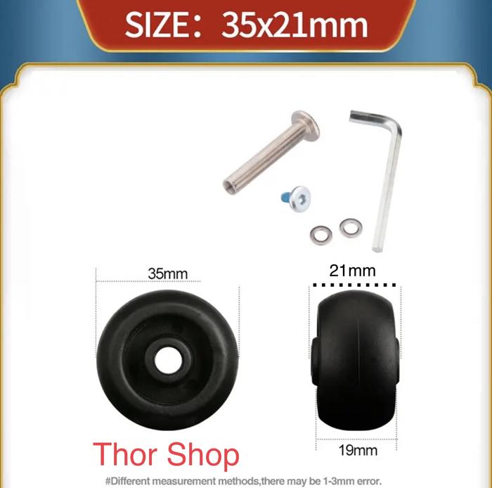 Gambar Roda koper diameter 35mm replacement wheel - 1 roda set dari Thor Shops undefined Tokopedia