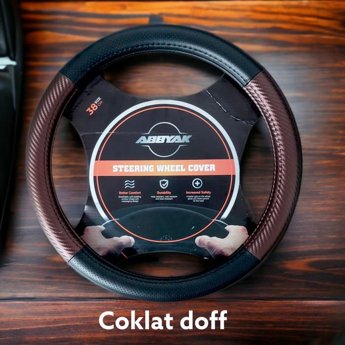 Gambar Sarung/Cover stir mobil - Steer Kulit Sapi Asli+Karbon - Setir Karbon - Bulat Cklt Doff dari UWAIS STORE17 undefined Tokopedia