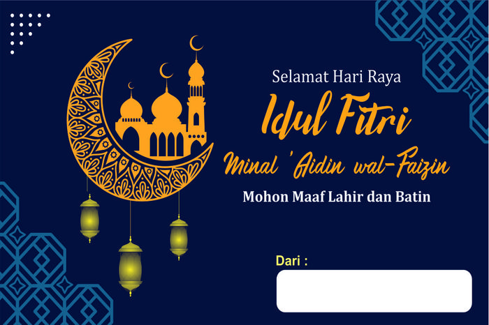 Gambar Kartu Ucapan Lebaran Parcel Greeting Card Selamat Hari Raya Idul Fitri - SR003, 15x10 cm dari Picstory undefined Tokopedia