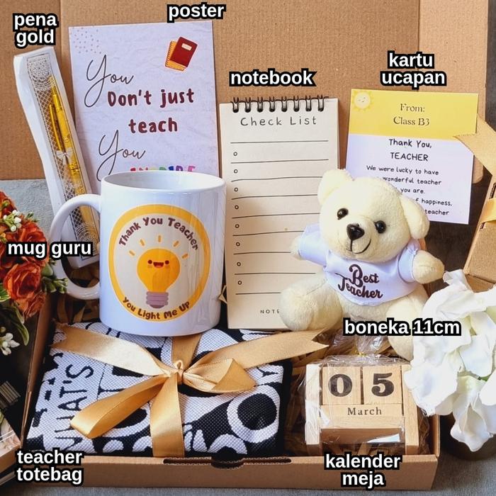 Gambar Hampers Guru / Kado Hari Guru / Hadiah Hari Guru Teacher Gift - ToteNote+Boneka dari KADONESIA undefined Tokopedia
