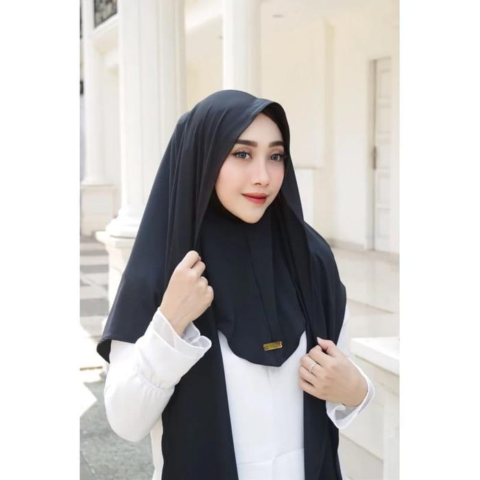 Gambar Pashmina Instan Oval Ninja Pastan Inner Tutup Leher Jersey - Hitam dari Umega Com undefined Tokopedia