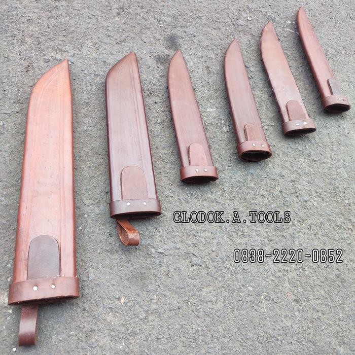 Gambar Sarung Pisau Cap Garpu 4 5 6 7 8 9 10 Inch Sarung Pisau Kulit Asli - 9 Inch dari G Abah Tools undefined Tokopedia