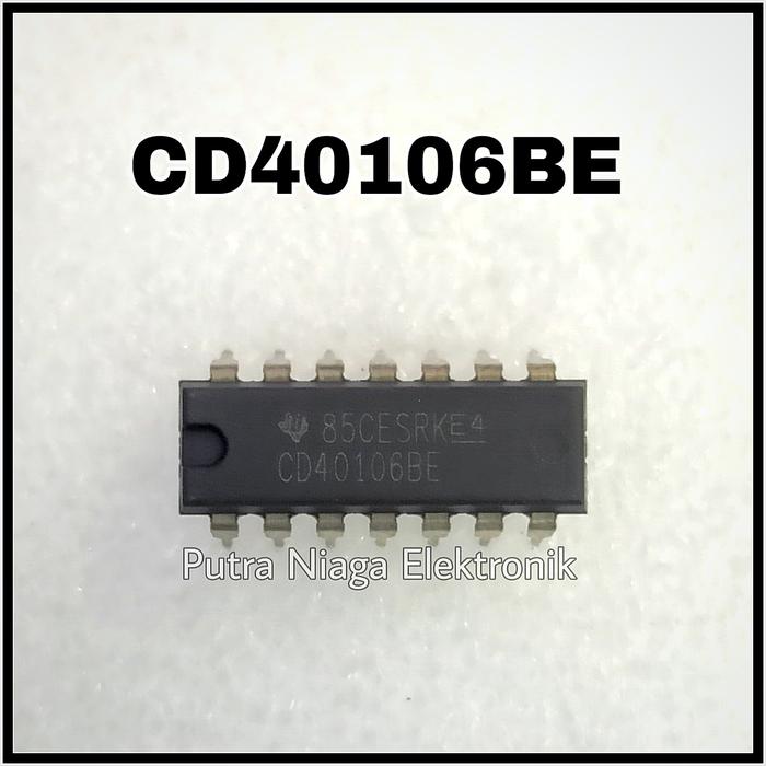 5x CD40106BE – Hex Schmitt-Trigger, DIP-14, 40106, Texas Instruments, Aus USA