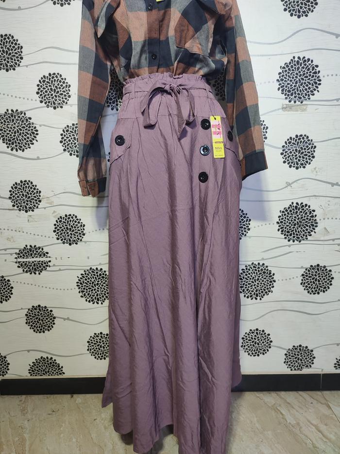 Gambar Bawahan Wanita/ Rok Polo Linen/ Rok Polos/ Rok Payung - Lavender dari Nisa_Fashions110 undefined Tokopedia