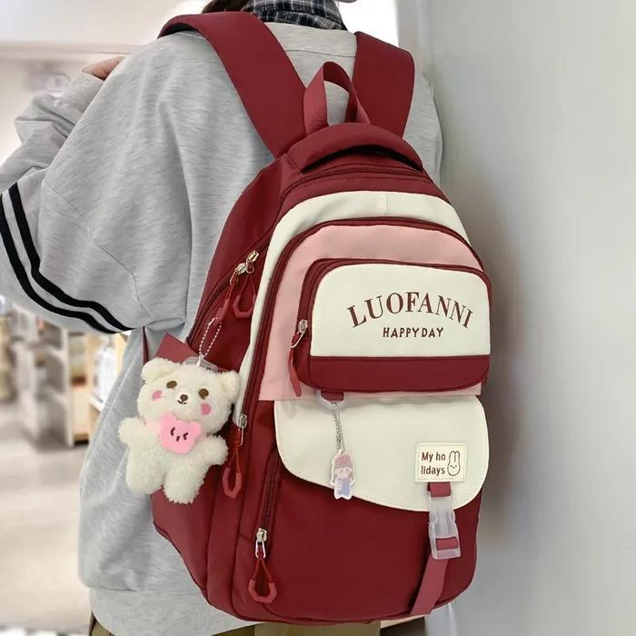Gambar tas anak sekolah sd perempuan lucu model terbaru korea style - Merah dari HomeFashionStyle undefined Tokopedia