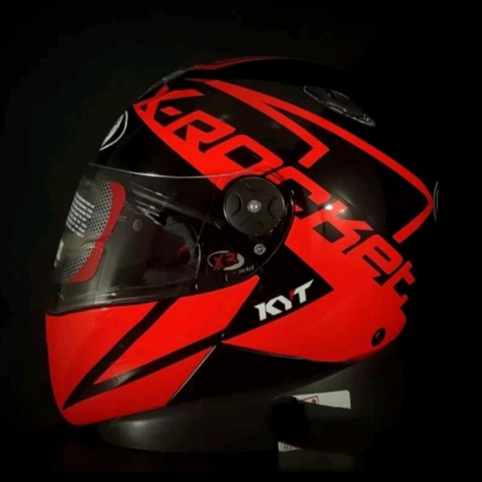 Gambar helm fullface kyt x rocket series - Merah dari rubyh undefined Tokopedia