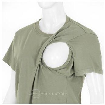 Gambar Baju Menyusui Buka Samping - Nursing Wear - Kaos Menyusui Bahan Adem  Busui Friendly Katun  Combed 30 - Sage Green, M dari Aurel Babyshop undefined Tokopedia