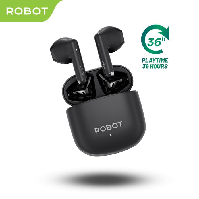 Gambar ROBOT TWS Wireless Earphone Airbuds T80 Bluetooth Earphones Earbuds Headphones- Bisa COD - T60 BLACK dari ROBOT Audio Indonesia undefined Tokopedia