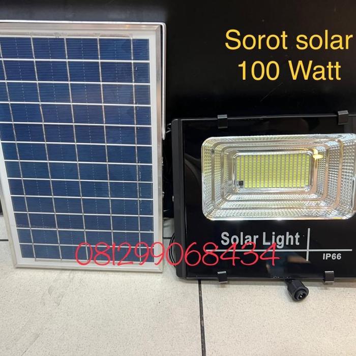 Gambar lampu sorot solar cell outdoor 300 watt 300w lampu tembak panel surya - 100 Watt dari Brilliant LED LTC undefined Tokopedia