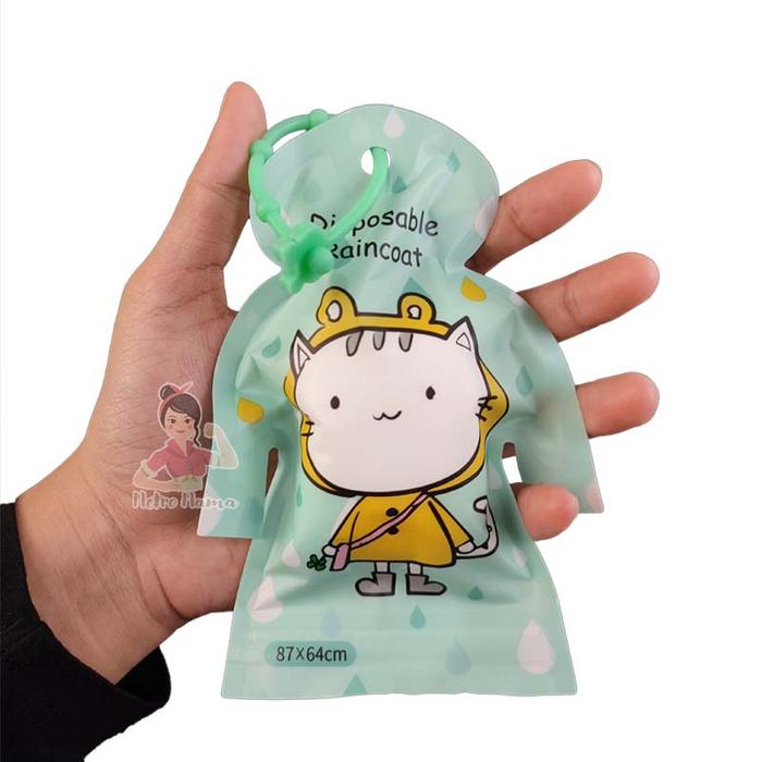 Gambar Jas Hujan Hello Sun Disposable Transparant Anak & Dewasa Sekali Pakai - Anak Hijau dari Metromama undefined Tokopedia
