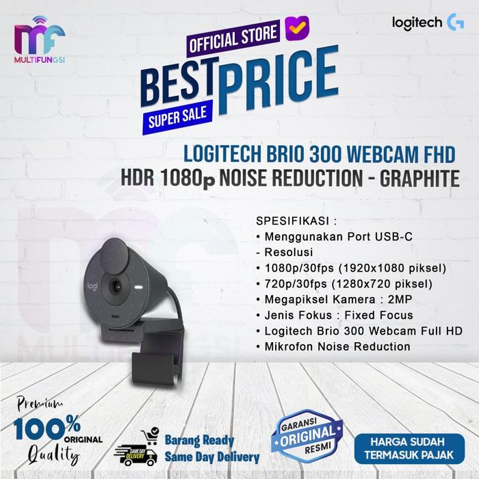 Gambar Logitech Brio 300 Webcam FHD USB-C 1080p Noise-Reducing Garansi Resmi - GRAPHITE dari Multifungsi Online undefined Tokopedia