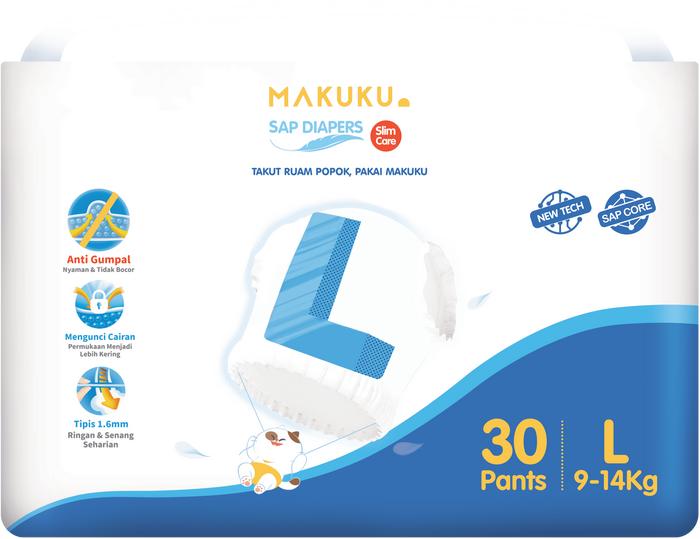 Gambar [Baby Friendly]  MAKUKU SAP Diapers Slim Care Pants M/L/XL/XXl - Celana L30 dari Baby Friendly undefined Tokopedia