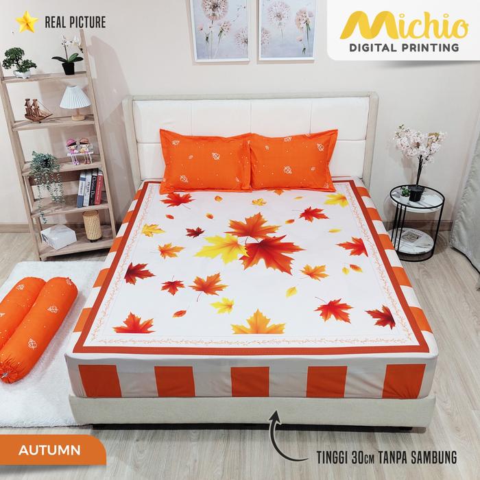 Gambar Michio Digital Printing Sprei Uk 180 x 200 T 30 - Autumn dari Aneka Textile_NEW undefined Tokopedia