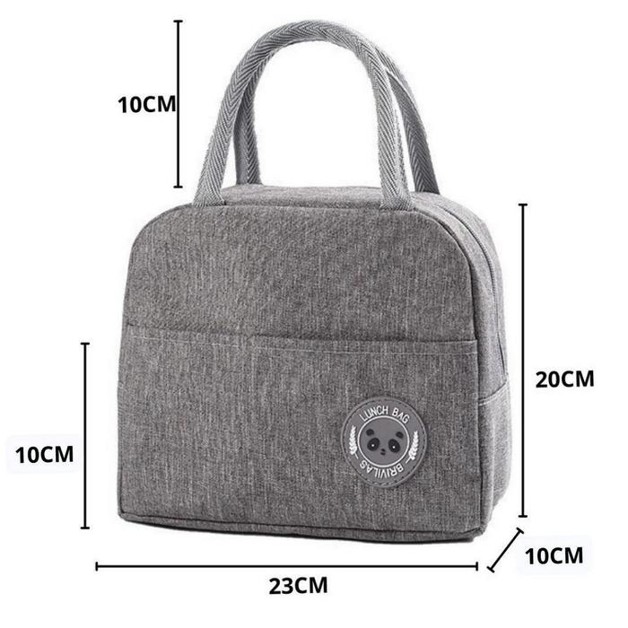 Gambar Tas Bekal Makanan Lunch box / Lunch Bag Cooler / Tas Bekal Makan Siang - Abu-abu dari Gluck Store_NEW undefined Tokopedia