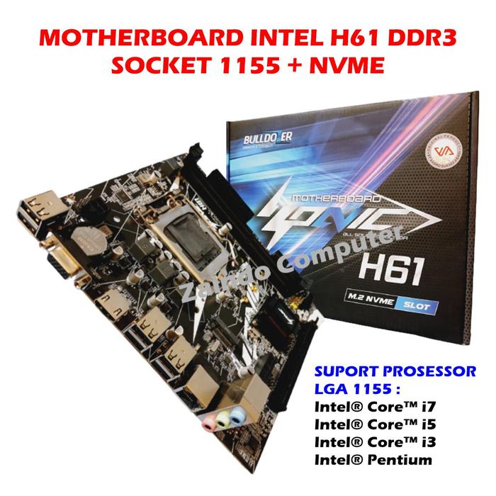 Promo MOTHERBOARD BULLDOZER H61 SLOT M2 SOCKET 1155 DDR3 MAINBOARD