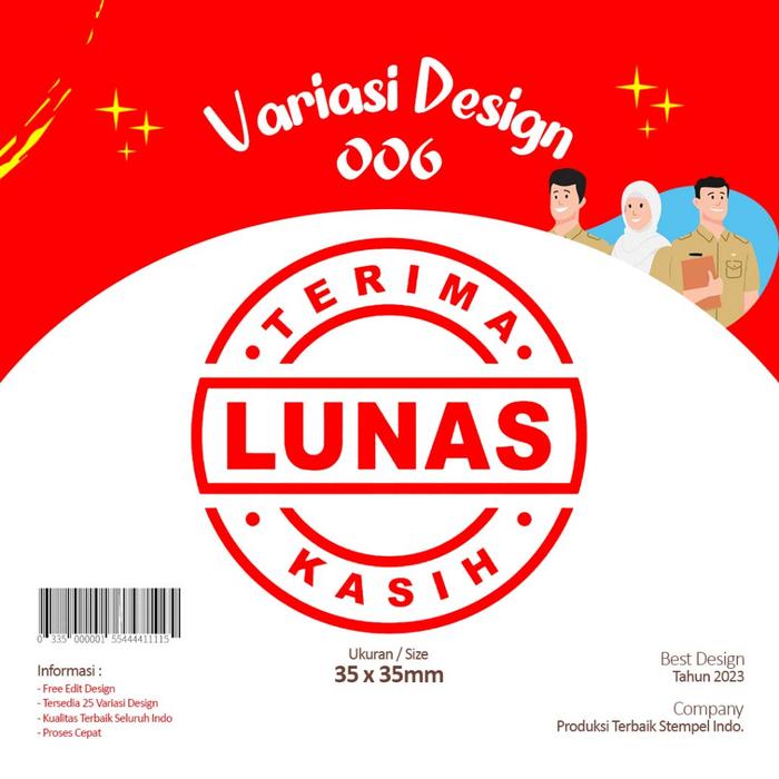 Gambar CETAK STEMPEL LUNAS / STEMPEL FLASH CUSTOM STEMPEL SEKOLAH  TOKO LUNAS - B006 dari Supermarket Merchandise. undefined Tokopedia