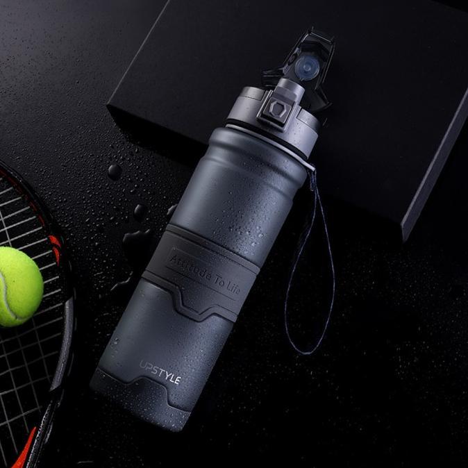 Gambar BEST BOTOL AIR MINUM 1000ML UPSTYLE PREMIUM SPORT WATER BOTTLE FROSTED - Abu-abu, 700 ml dari AMORA OFFICAL undefined Tokopedia
