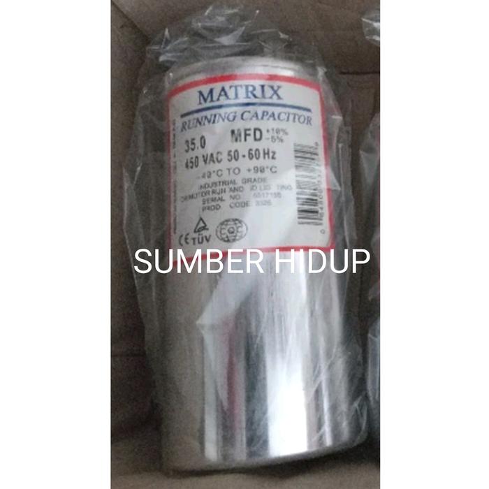 Jual Kapasitor AC 35uf 450Vac Matrix Running Capasitor 35 uf MFD 35MFD ...