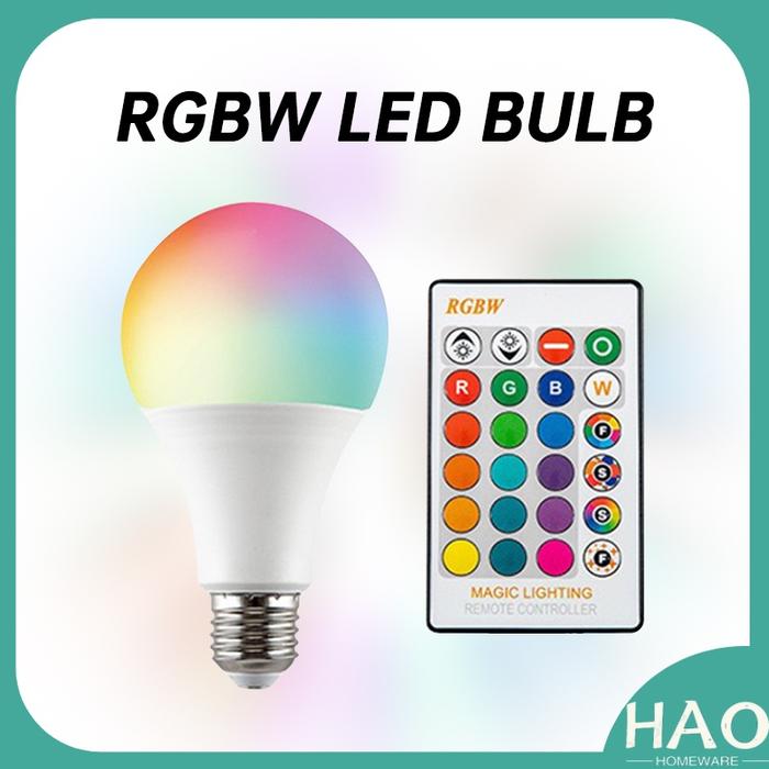 Gambar RGBW LED BULB 7W / LAMPU BOHLAM LED RGB REMOTE CONTROL 16 WARNA / E27 - Bohlam RGBW dari HAO-Onlineshop undefined Tokopedia