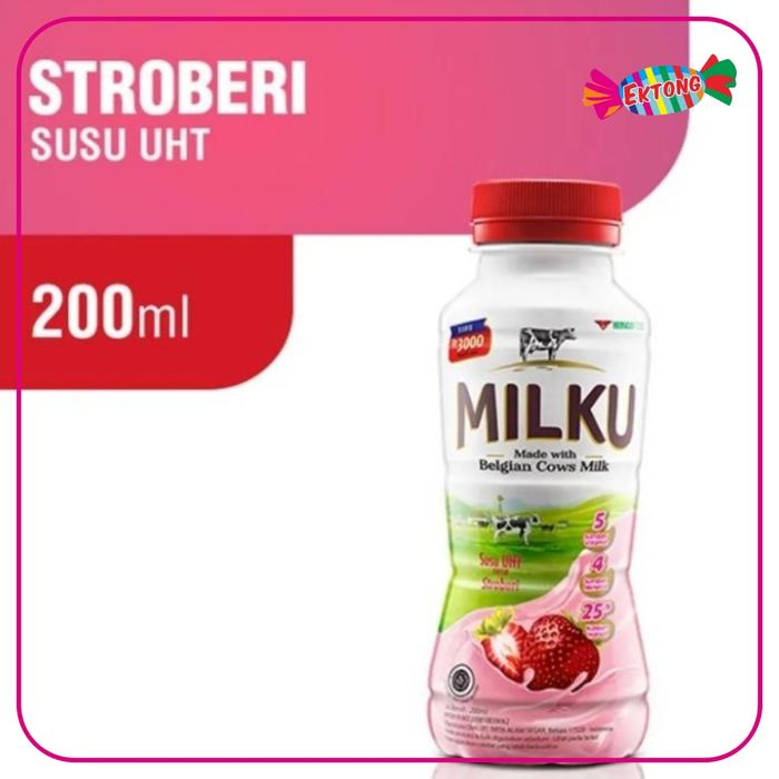 Gambar MILKU SUSU UHT 200ML - Stroberi dari Ektong Swalayan undefined Tokopedia