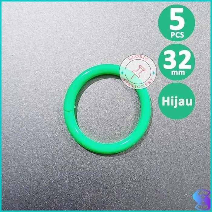 Gambar 5Pcs Ring Binder / Ring binder Loose leaf /Bulat Kecil Warna/Ring Buka - 32mm-Hijau-5PCS dari Gloria ATK undefined Tokopedia