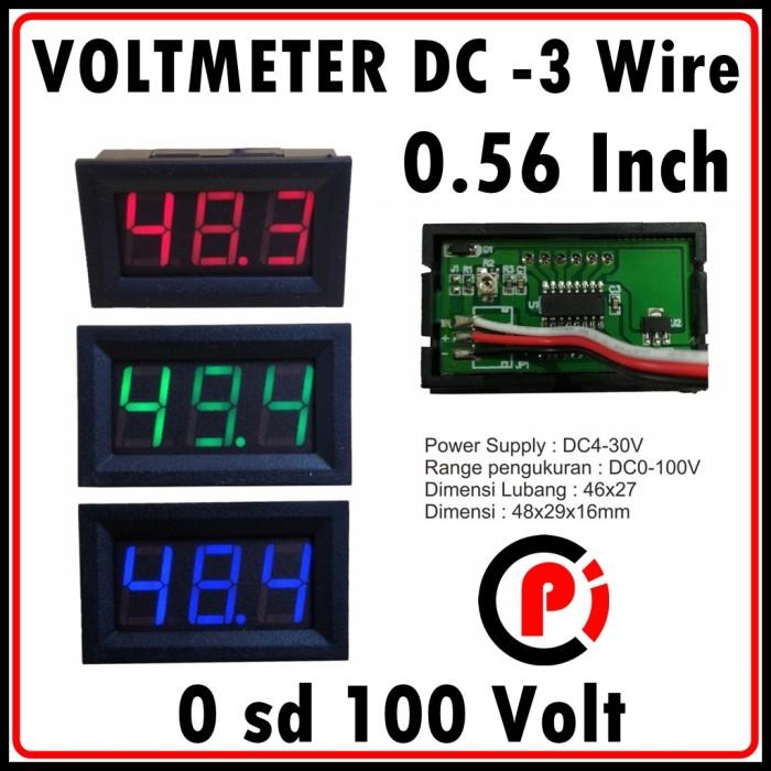 Gambar Voltmeter Digital DC 0.56 0.36 Inch Frame 2 / 3 Wire Kabel Volt Meter - 0.56Inch 3 Wire, Merah dari Pi Toserba undefined Tokopedia