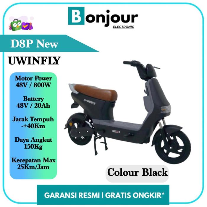 Gambar Sepeda Listrik Uwinfly D8P D8 Selis Uwinfly D8P Pengganti DF8 [Black] dari Bonjour Electronic Official undefined Tokopedia