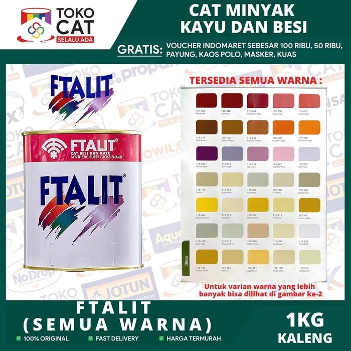 Jual CAT FTALIT 1 KG CAT MINYAK / CAT KAYU BESI WARNA PUTIH KILAP KODE