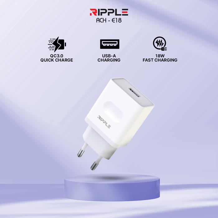Gambar Ripple KEPALA Charger fast charging 18W  PD USB Type-C QC3.0 - USB dari Ripple Official Shop undefined Tokopedia