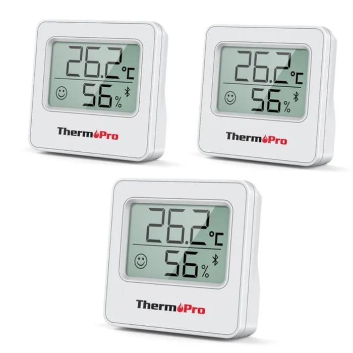 Gambar THERMOPRO TP357 Smart Accurate Thermometer & Humidity Sensor BT 80m - 3 PACK dari Pro-X Technology undefined Tokopedia