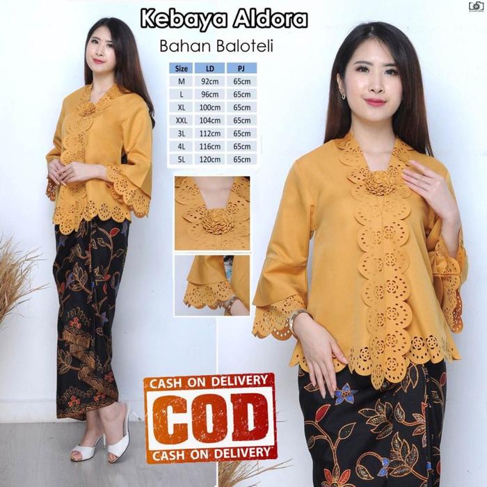 Gambar Atasan Kebaya Encim Modern Aneka Warna Kebaya Wisuda Mewah / Kebaya JM - Mustard, XL dari Jakartamall undefined Tokopedia