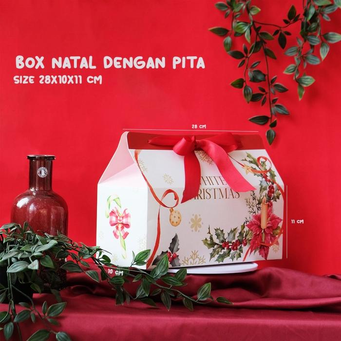 Gambar UK 28 X 10 X 11 CM BOX PITA NATAL WHITE CHRISTMAS - Box Only dari Jakarta Printer_NEW undefined Tokopedia