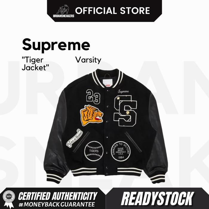 supreme team varsity jacket black