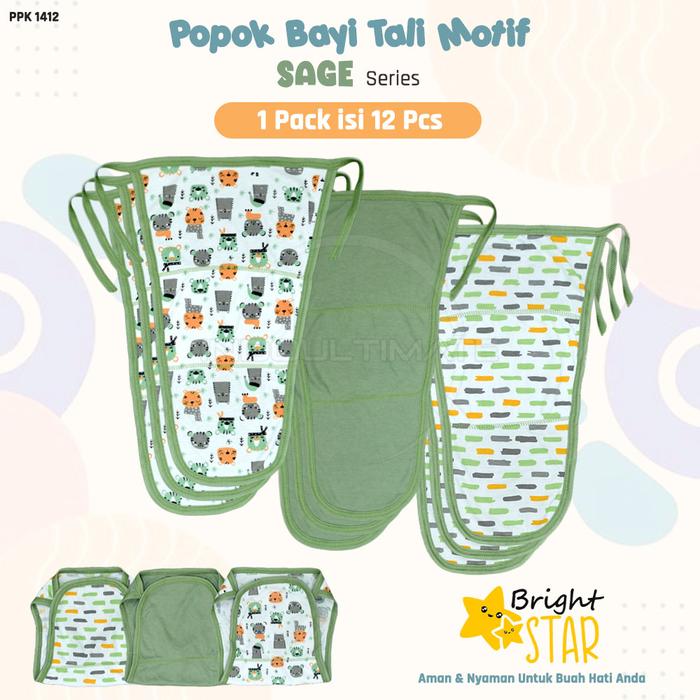 Gambar 12Pcs Popok Kain Tali Cuci Ulang BABY LEON PPK-1412 Popok Bayi Newborn - SAGE dari indo ultimate undefined Tokopedia