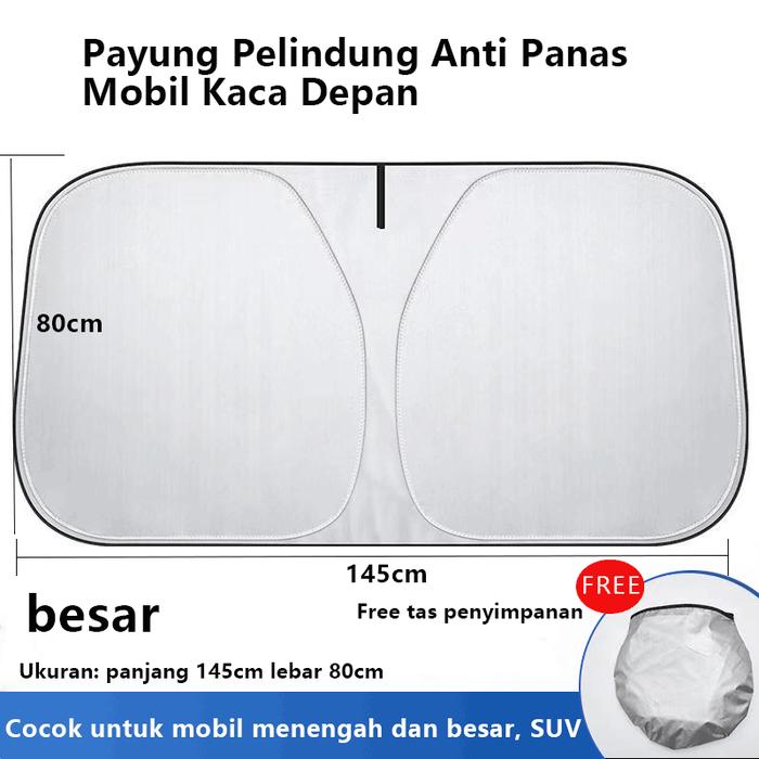 Gambar ZACRO Penutup Kaca depan Mobil Pelindung Panas Sun Shield Kaca Mobil - 145cm x 80cm dari Zacro Official Shop undefined Tokopedia