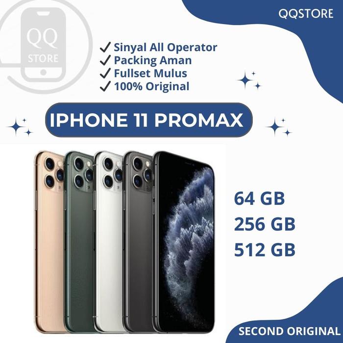 Gambar iPhone 11 Pro max 64GB Bekas original 100% mulus fullset - 64GB, Silver dari QQ store168 undefined Tokopedia