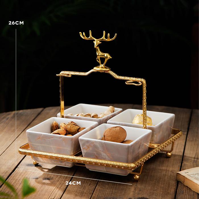 Gambar Toples Snack Sultan 4 dan 6 Slot Condiment Dish Plate Premium Quality - 4 Slot dari Dining & Bathe undefined Tokopedia