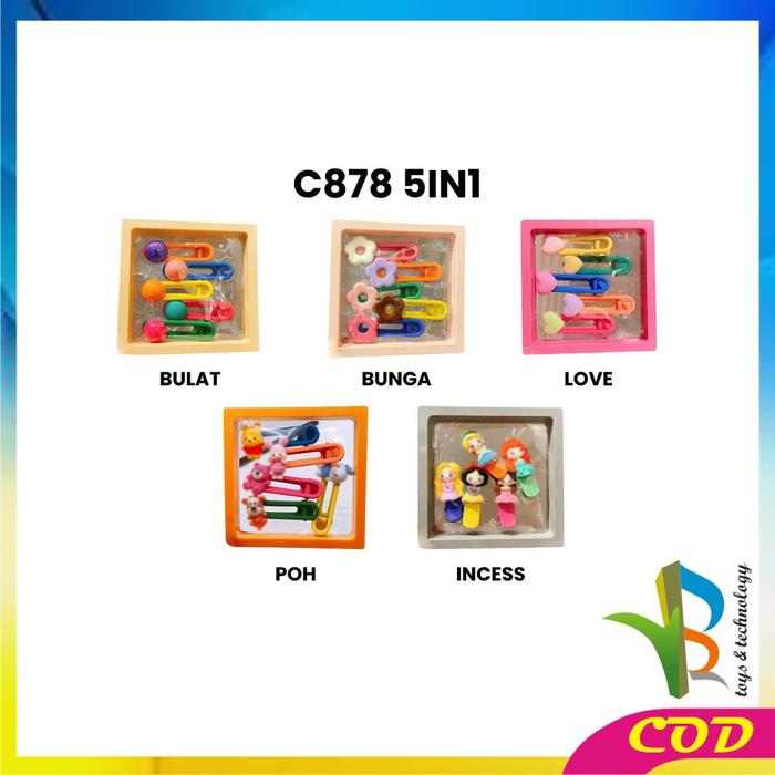 Gambar [COD] RB C878 Jepit Rambut Anak Karakter 5IN1 Aksesoris Rambut Anak - C878 5IN1, LOVE dari RB TOYS AND TECHNOLOGY Kab. Tangerang Tokopedia
