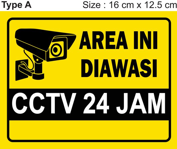 Gambar Stiker CCTV / Kamera CCTV / Sticker CCTV 24 jam / Rambu Kamera CCTV - A dari CINTA LINGKUNGAN undefined Tokopedia