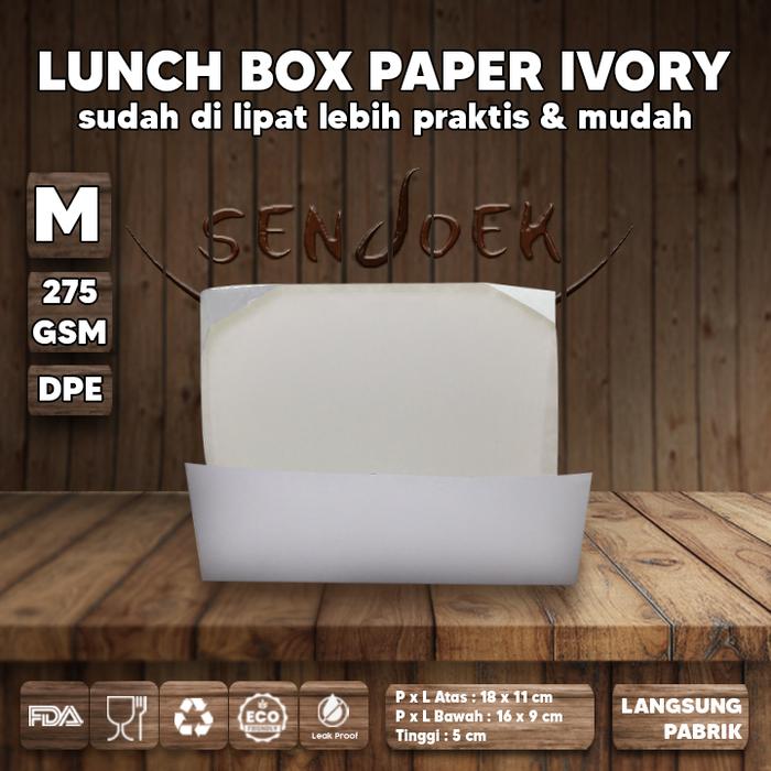 Gambar GRADE A - PAPER LUNCH BOX - KOTAK MAKAN KERTAS FOOD GRADE SIZE M MURAH - DPE dari Sendoek undefined Tokopedia