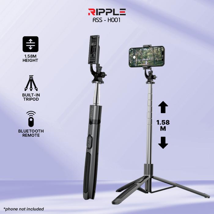 Gambar Ripple 1.8M Tongsis Bluetooth Selfie Stick Tripod anti-shake - 1.5 Regular dari Ripple Official Shop undefined Tokopedia