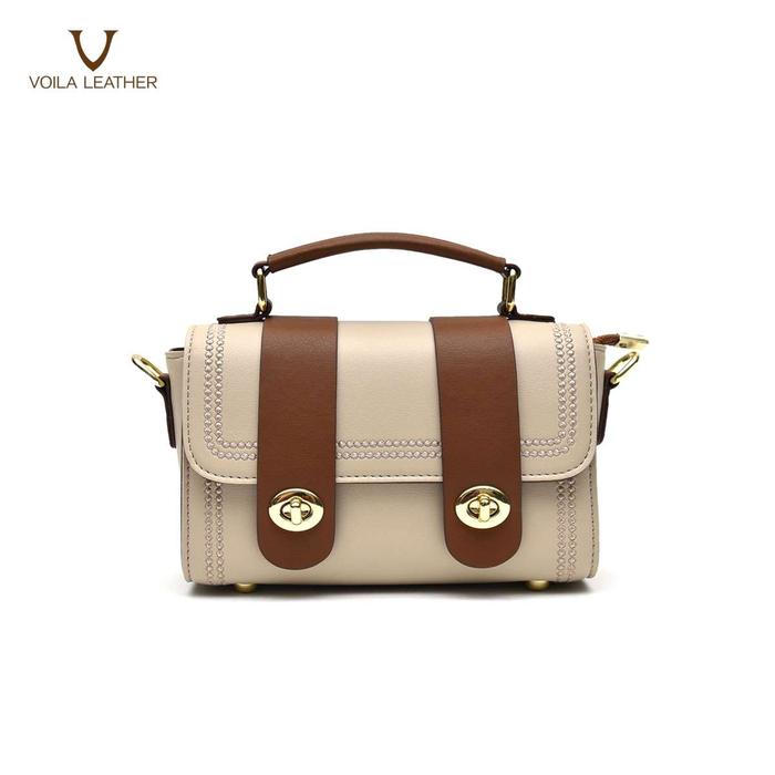 Gambar Handbag Selempang Fashion Wanita Kulit Asli Voila Katya - Cream dari Voila Leather Kota Administrasi Jakarta Pusat Tokopedia