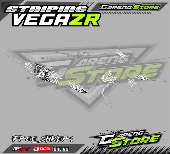 Gambar STRIPING VARIASI MOTOR YAMAHA VEGA ZR / STICKER LIST YAMAHA VEGA ZR - Putih, VYNIL PREMIUM dari Petrok Striping undefined Tokopedia