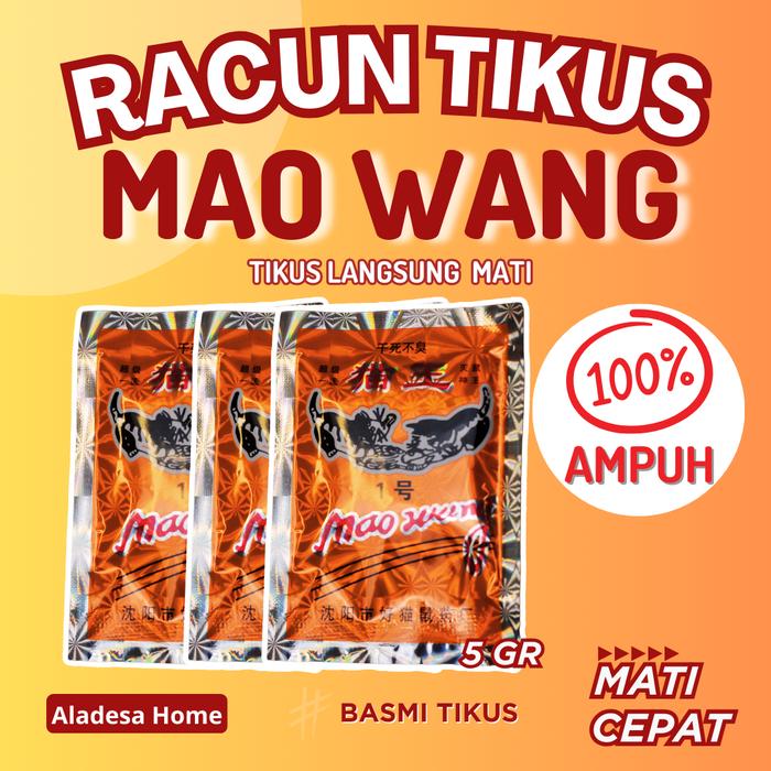 Gambar RACUN TIKUS MATI KERING PETROKUM BYERAT MAOWANG SUPER AMPUH - MAO WANG dari Aladesa Home undefined Tokopedia