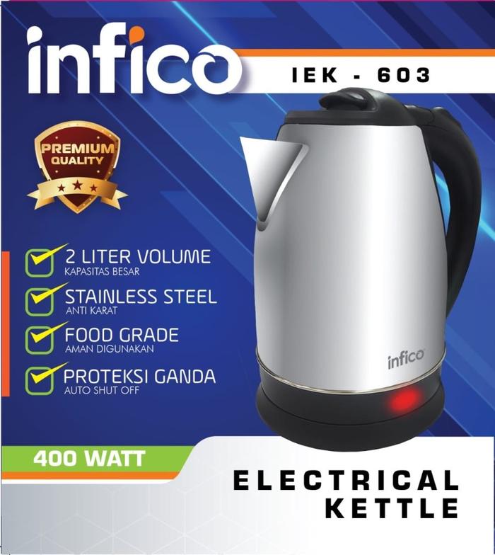 Gambar Pemanas air kettle listrik 2l hotel Full Stainless Infico. MURAH!! dari Grosir Kipas Murah Jaya undefined Tokopedia