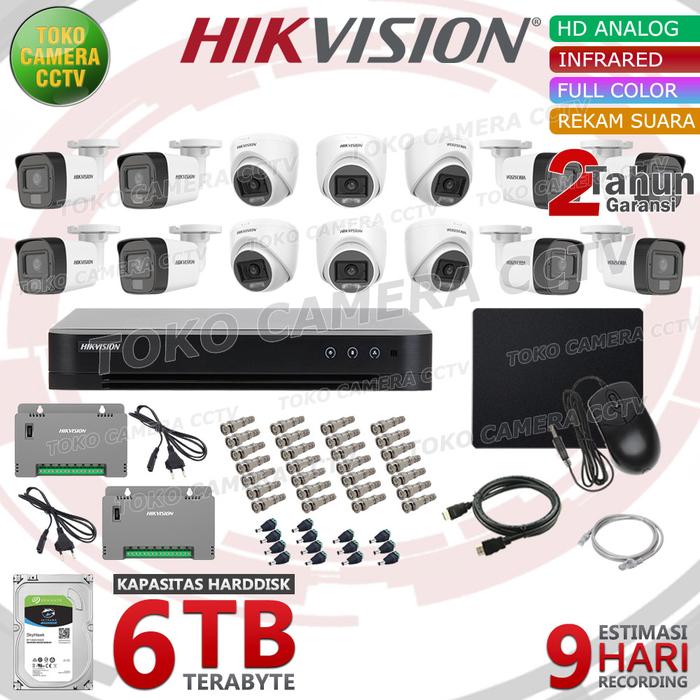 PAKET CCTV HIKVISION 5MP 16 CHANNEL 14CAMERA AUDIO Terra