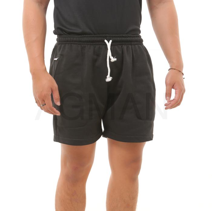 Gambar AGMAN Sweatpant Celana Pendek Fleece Polos Distro Shorts Santai Nyaman Pria Motif Polos Keren Boxer Tebal Bukan Katun - Hitam dari AGMAN undefined Tokopedia