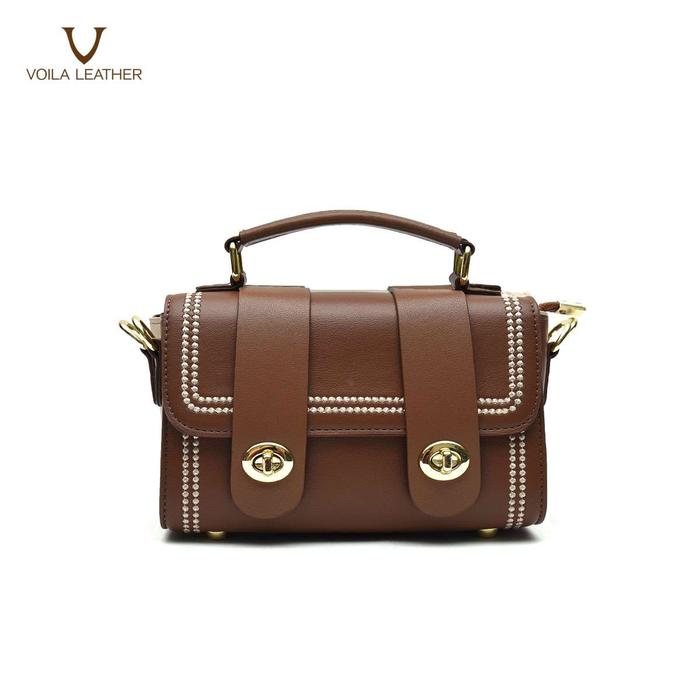 Gambar Handbag Selempang Fashion Wanita Kulit Asli Voila Katya - Brown dari Voila Leather undefined Tokopedia