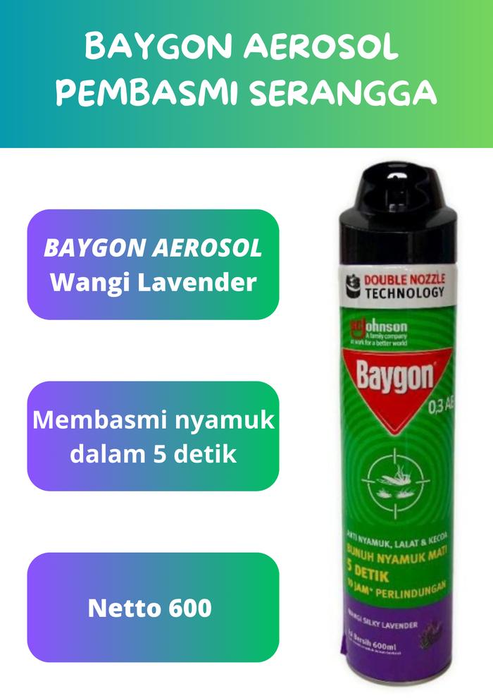 Gambar BAYGON 600 mL Obat Nyamuk Lalat Kecoa Semprot Aerosol Spray SC Johnson - Lavender dari Peralatan Kebersihan undefined Tokopedia