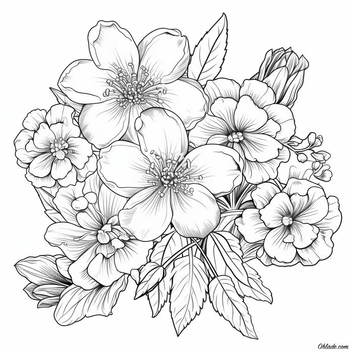 Gambar Coloring Page - Spring Flower Series -  Mewarnai Seri Bunga 001 - 001 dari JPL CRAFT STORE undefined Tokopedia